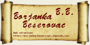 Borjanka Beserovac vizit kartica